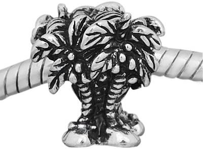 European Style Palm Trees Charm Bead. Compatible With Troll, Zable, Baigi, Chamilia, And Many More Charm Bracelets.