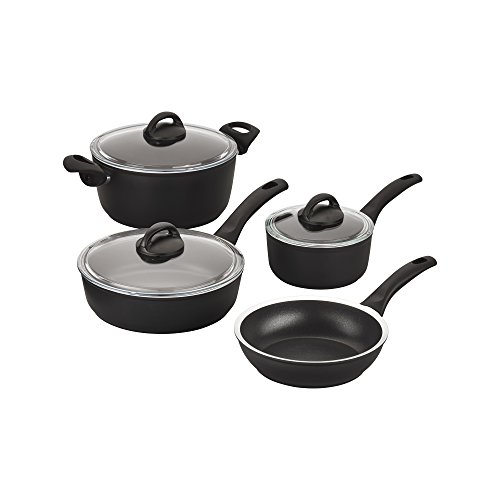 BALLARINI 75001-640 7 Piece Como Forged Aluminum Nonstick Cookware Set, NA, Black