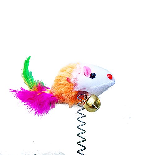 Retractable Cat Toys, 1 Pieces funny cat stick Including Cat Teaser Wand Interactive Feather Toy Fluffy Mouse Balls Catnip for Cats Kitten