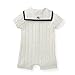 Hope & Henry Layette White Sailor Sweater Romper