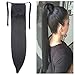 Hair Extensions Ponytail One Piece Tie Up Ponytail Clip in Hair Extensions Hairpiece Binding Pony Tail Extension for Girl Lady Woman Dark Dlack