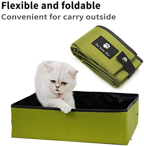 Fushida - Caja de arena portátil plegable para gatos pequeños, medianos