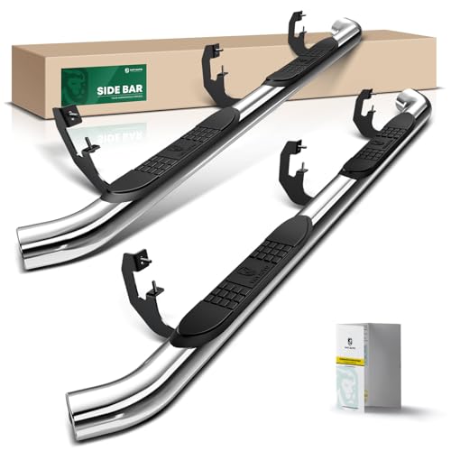 Photo 1 of YHTAUTO 3 Inch Running Boards Side Steps Compatible with 2021-2024 Chevy Tahoe & GMC Yukon, Not for Yukon XL, 4-Door SUV, Round Bent Ends Stainless Steel Polished Chrome, Cab Side Step Rails