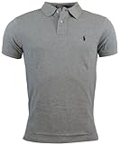 Polo Ralph Lauren Mens Custom Fit Mesh Polo Shirt - M - Gray
