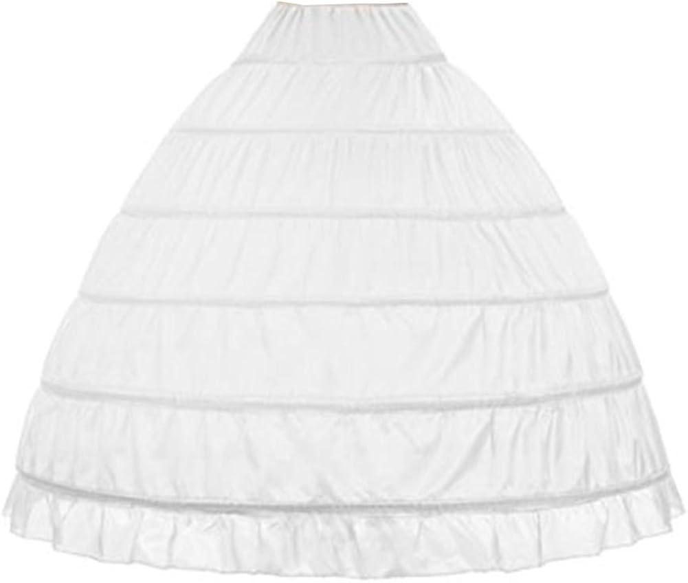 WOWBRIDAL Women 6 Hoops Skirt Crinoline Petticoats Slips Floor Length for Bridal Gown White at  Women’s Clothing store
