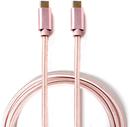 CLCCON Type-C to Type-C 3.0 Charge Cable 6.5ft(2 Meters) Nylon braiding for MacBook Pro Google Pixel 2/ Pixel/ Pixel XL New MaxBook Lumia 950/950xl Nexus 5x/6p ChromeBook Pixel (pink)
