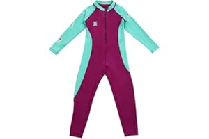 AIWUHE Kid's Full Body Swimwear Boys&Girls One Piece Swimsuit Long-Sleeve Water Sports Rash Guard UPF 50+ Sunsuit Sets 2-8Y