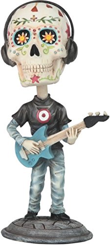 StealStreet Day of the Dead Sugar Skull Playing Guitar Figurine, 7