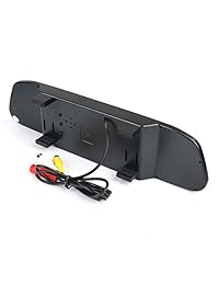 WEIKAILTD Kit de cámara de seguridad y monitor de 4,3 pulgadas para coche espejo retrovisor para DVD VCR Car cámara de marcha atrás + placa de matrícula de coche resistente al agua visión trasera cámara de aparcamiento asistencia con visión nocturna