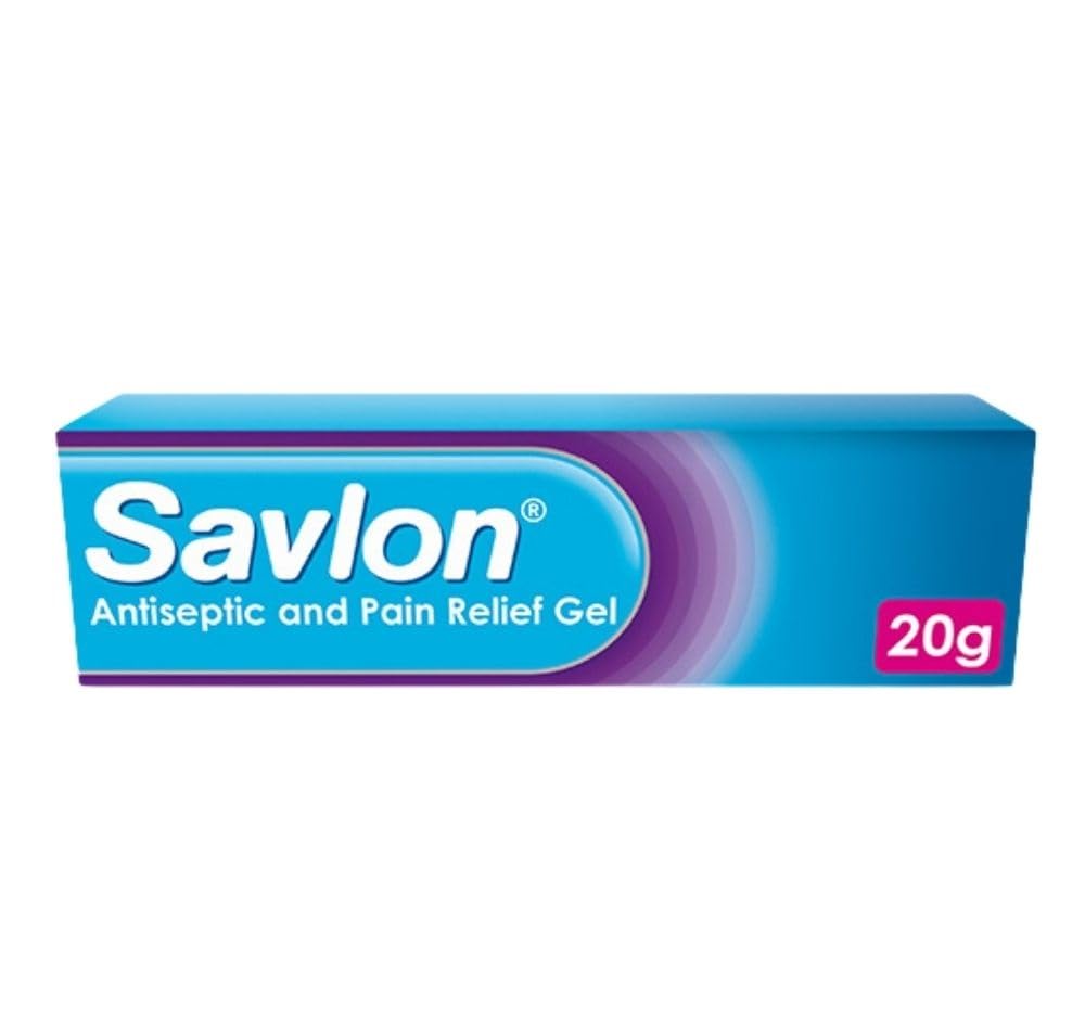 Savlon Antiseptic & Pain Relief Gel, First Aid for Relief of Pain, Itching & Irritation, Contains Anaesthetic to Numb Pain & Antiseptic to Help Prevent Infection (20g, 1 pack)