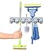 OuTera Broom and Mop Holder Organizer Wall Mounted 5 Position with 6 hooks Tool Storage Rack Utility Holder Home Organization Storage Solutions Kitchen Tool Organizer for Closet[1 Yera Warranty]