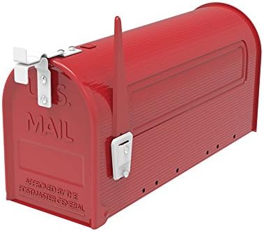 Crazyworld Medium Capacity Iron Mailbox Letter Box Post Mounted HPB1001 Red