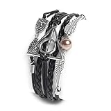 Alloy Harry Potter Deathly Hallows Golden Snitch Owl Black Synthetic Leather Bracelet