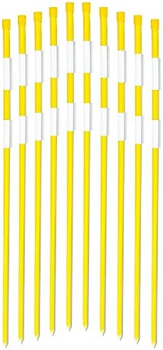 FiberMarkers 48" Pack Of 20,Yellow Color High Visible 1/4" Dia Snow Pole , Light Weight Post with Two Reflective Tape,Driveway Marker