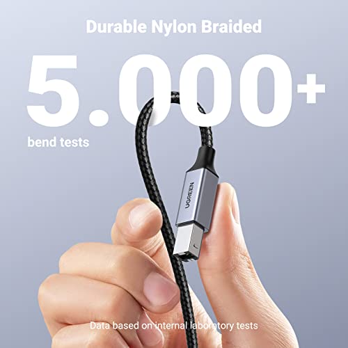 UGREEN USB C Printer Cable, 3 FT USB B to USB C, Nylon USB C Printer Cord for MacBook Pro/Air