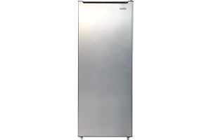 Frigidaire 7.0 Cu. Ft. Upright Convertible Fridge/Freezer, Reversible Door, Removable Glass Shelves, Adjustable Controls, Platinum Finish