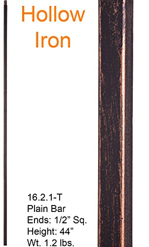Oil Rubbed Bronze 16.2.1-T Hollow Plain Straight Bar Iron Baluster for Staircase Remodel , Box of 5