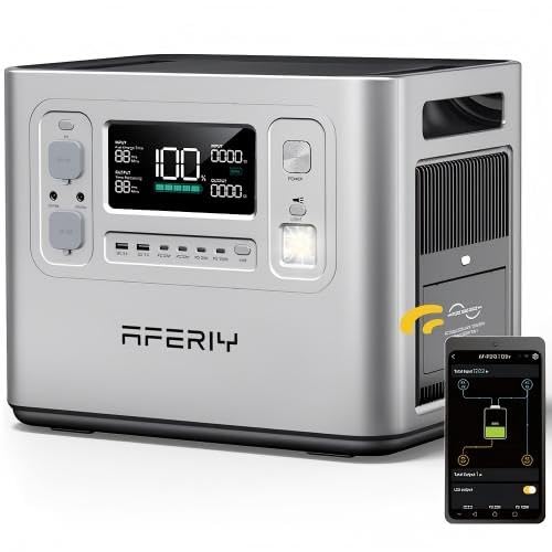 AFERIY 2400W2048Wh Tragbare Powerstation, 1,5Std Schnellladung, für Camping