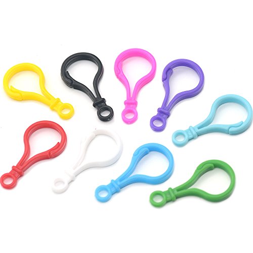 Fujiuan 30 pcs Plastic Lobster Clasps Clip Snap Hook for Jewelry Findings Key Ring Bag Toys Accessories DIY Mixed Color