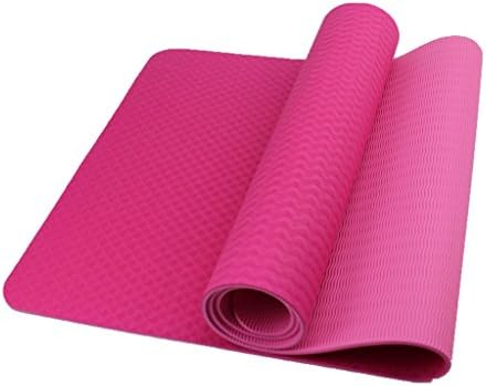 bestshared Non-Slip TPE Yoga Mat, 72 Inch Thick x 6mm - coral red