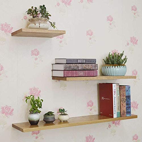 AoKe schwebendes Wandregal, Eiche, rustikal, klobiges Holz-Lippen