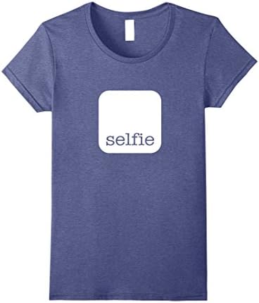 Womens Selfie Graphic T-Shirt Large Heather Blue