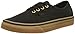 Vans Unisex Authentic Black/Rubber Skate Shoe Mens 7.5, Womens 9