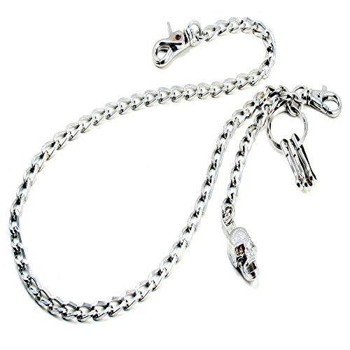 DoubleK Skull Pendant Classic Biker Key Jean Wallet Chain (23.5"3.2oz) SLV NCS76