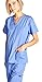Dagacci Medical Uniform Woman and Man Scrub Set Unisex Medical Scrub Top and Pant, CEIL BLUE, XS