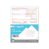 2021 W2 6 Part Tax Forms Kit, 25 Employee Kit of