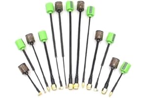 SPARKHOBBY RHCP/LHCP 5.8G 2.8dBi Mini FPV Antenna SMA/RP-SMA/MMCX-Straight/MMCX-Angle/UFL for RC Transmitter Receiver Drones DIY(L 60mm SMA Green)