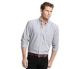 IZOD Men's Big and Tall Essential Check Long Sleeve Shirt, Zeus Navy, 3X-Large Tall