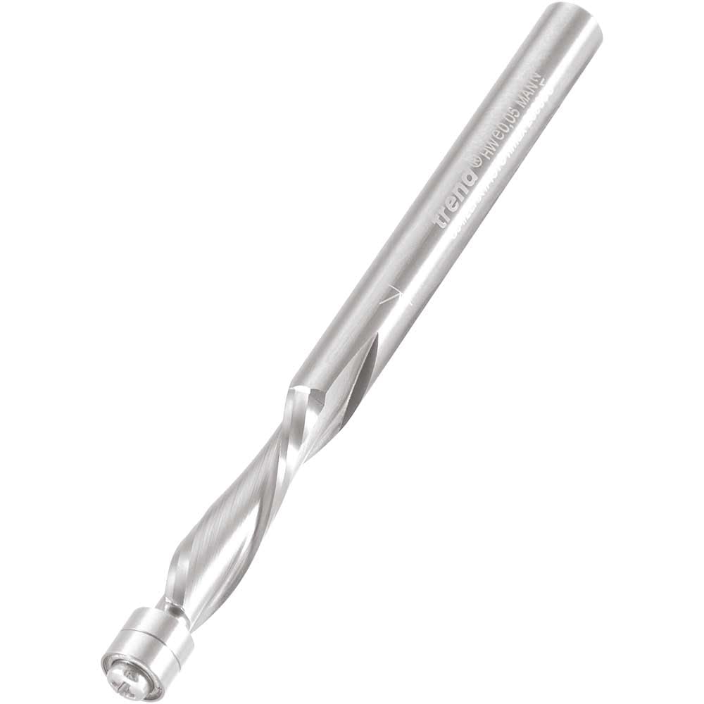 Trend Professional Guided Spiral Down-Cut Router Cutter, 1/4 Inch Shank, 6.3mm Cut Diameter & 25.4mm Cut Length, Solid Tungsten Carbide, S64/2LHX1/4STC