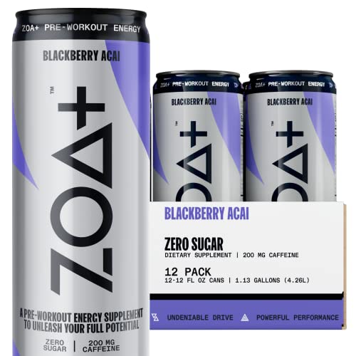 ZOA Plus SugarFree PreWorkout Drink, Ready to Drink with Nitric Oxide