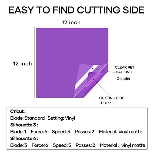 HTVRONT Permanent Adhesive Vinyl Sheets for Cricut Machine, 40 Pack 12
