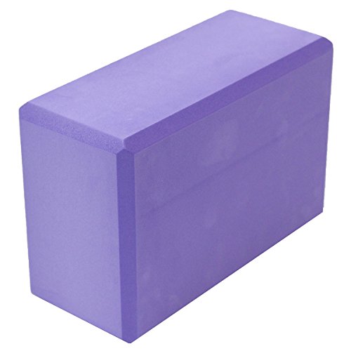 Sol Living Yoga Block Yoga Block - Compact Durable High Density EVA Foam Block for Balance & Stability Exercise Fitness Pilates & Yoga Accessory - Purple
