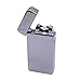 4BOSS PREMIUM USB Rechargeable Electronic lighter Windproof, flameless, no gas and fluid required, energy-saving side button double arc lighter. (Silver)