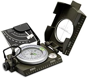 Tmouse Professional Multifunction Military Metal Sighting Compass with Inclinometer for Camping&Hiking High Accuracy Waterproof Compass -Army Green