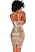 M.Brock Womens Sequin Glitter V Neck Sleeveless Bodycon Mini Dress Party Club Dress