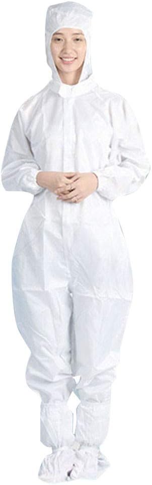 Zoilmxmen Disposable Protective Isolation Clothing is Waterproof, Anti-Spitting, Oil-Proof Jumpsuit Solid Color Dress