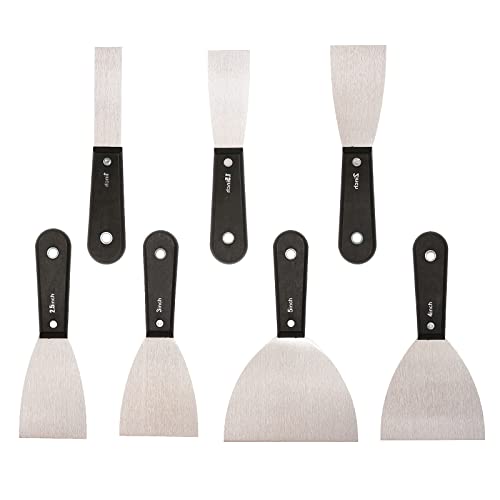 7 PCS Drywall Tools,Putty Knife Scraper Tool,Stainless Steel Paint