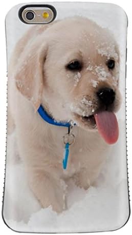 Yellow Lab Labrador Dog Puppy Puppies Playing in Snow Impact Protection Shock Drop Proof Dual Layer Rubber/ABS HYBRID Case for iPhone 7 PLUS/7S PLUS