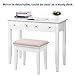 SONGMICS Vanity Table Set with Mirror and 4 Drawers, Wooden Makeup Dressing Table with Large Stool, Gift for Women Girls, White URDT22WT