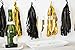 Bobee 20 Black and Gold Tissue Paper Tassel Garland Party Decorations DIY Easy Setup for New Years eve Balloon Tail Wedding Event Birthday Decoration