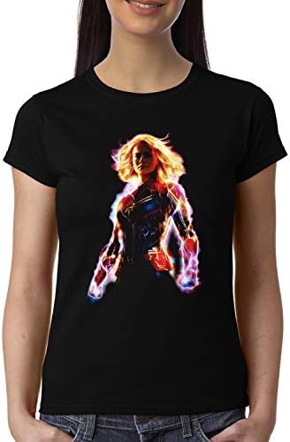 niev Women's Round Neck Captain Marvel T-Shirt, Movie T-Shirt, Comic Book T-Shirt - Captain Marvel 4 T-Shirt