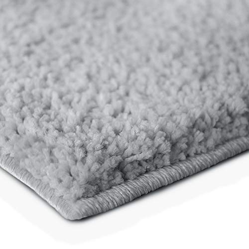 casa pura Bath Mats for Bathroom - 30" x 45" Light Gray Bathroom Rug | Ultra Absorbent, Self-Dry Microfiber, Non-Slip Bath Mats for Floors | Bathroom Rugs in 10 Fresh Colors