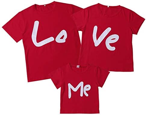 Valentine's Day Clothes Daddy Mommy and Me Family Matching T-Shirt Love Me Tee Tops