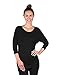 SATINA 3/4 Sleeve Dolman Tunic Top – Crew Neck Long Shirt – Many Colors & Sizes (Medium, Black)