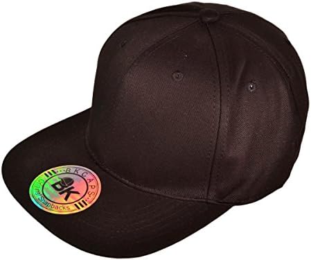 Wholesale Cotton Flat Bill Blank/Plain Snapback Hats w/ Green Underbill (Black) - 21044
