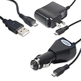 Fosmon Micro USB Value Bundle for Amazon Fire Phone - Includes Home AC Wall Charger, 12V Car Charger and Micro USB Charge & Transfer Cable